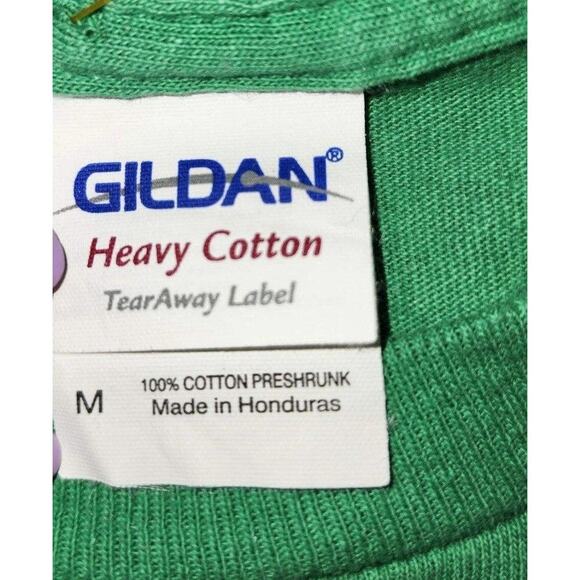 Gildan Medium Green Double Rainbow Pot of Gold T-Shirt Tee‎ Top - Picture 3 of 5